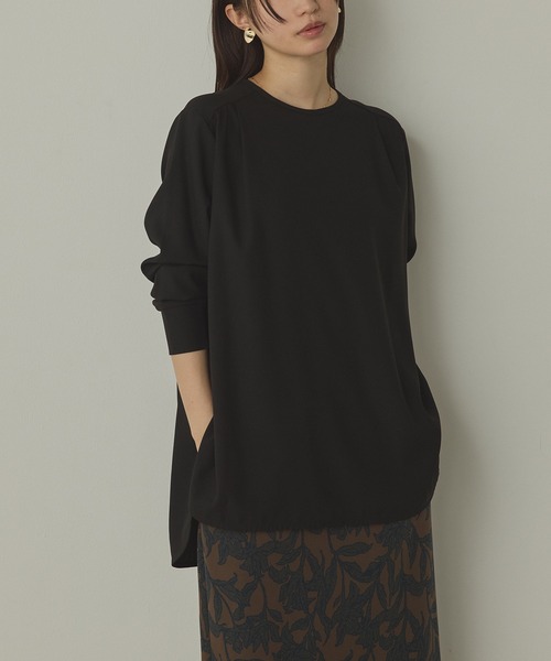 hunch(ハンチ)の「ストレッチジョーゼット 万能ブラウス(シャツ/ブラウス・レディース・オフホワイト/クリーム/ブラック・FREE)」の18枚目の写真