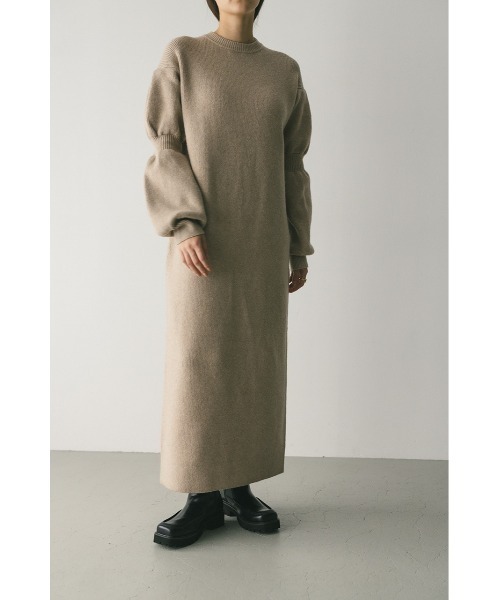 STYLEMIXER(スタイルミキサー)の「キャンディースリーブニットワンピース(ワンピース・レディース・グレー/ベージュ・SMALL/MEDIUM)」の2枚目の写真