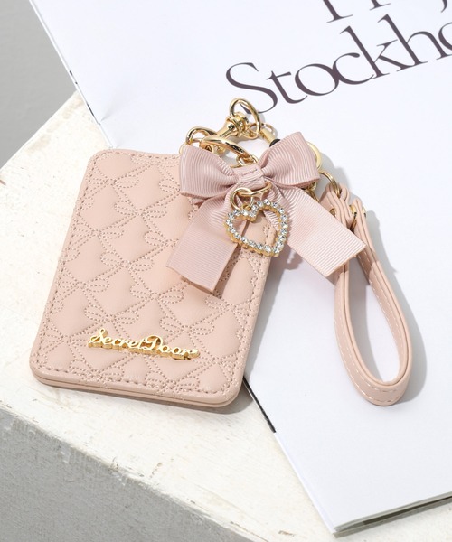 セール】パスケース 定期入れ カードケース リール付き リボン