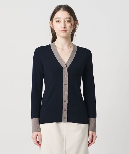 UNITED ARROWS（ユナイテッドアローズ）の「18G ウール リブ カーディガン（カーディガン/ボレロ・レディース・モカ/ネイビー/ダークグレー・FREE）」の10枚目の写真