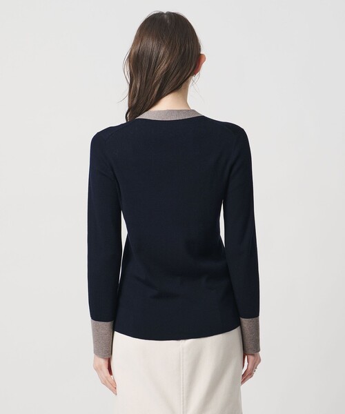 UNITED ARROWS（ユナイテッドアローズ）の「18G ウール リブ カーディガン（カーディガン/ボレロ・レディース・モカ/ネイビー/ダークグレー・FREE）」の12枚目の写真