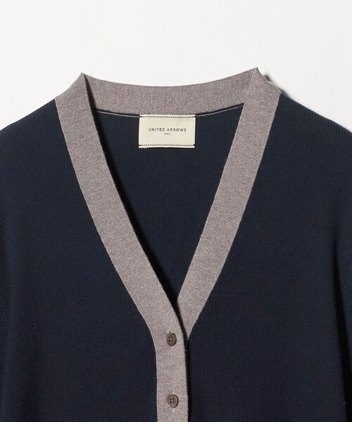 UNITED ARROWS（ユナイテッドアローズ）の「18G ウール リブ カーディガン（カーディガン/ボレロ・レディース・モカ/ネイビー/ダークグレー・FREE）」の15枚目の写真
