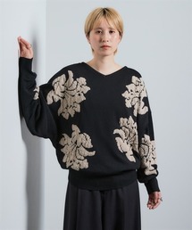 Soiunique（スワユニーク）の「花柄ジャガード編みゆったりドルマン調シルエットニット ［Soiunique］（ニット/セーター）」