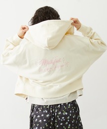 MILKFED. | RHINESTONE LOGO SHORT ZIP UP HOODIE(パーカー)