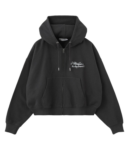 MILKFED.（ミルクフェド）の「RHINESTONE LOGO SHORT ZIP UP HOODIE（パーカー・レディース・オフホワイト/チャコール/ピンク・L/M）」の20枚目の写真