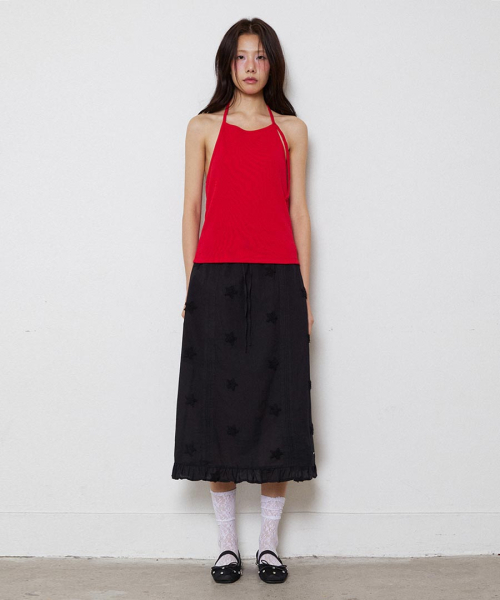 RENSE（レンセ）の「Button Halter Lay-up Sleeveless Red（Tシャツ/カットソー・レディース・その他・OS）」の2枚目の写真