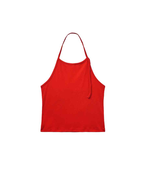 RENSE（レンセ）の「Button Halter Lay-up Sleeveless Red（Tシャツ/カットソー・レディース・その他・OS）」の4枚目の写真