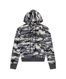 Contrast Logo Zip-up Hoodie (Gray)