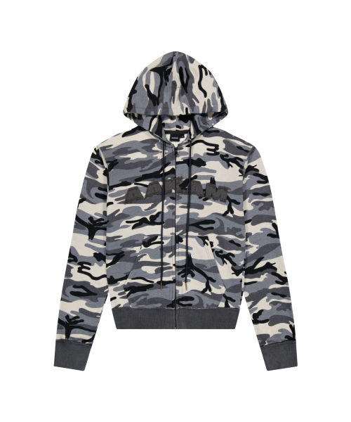 AAKAM(アーカム)の「Contrast Logo Zip-up Hoodie (Gray)(パーカー・レディース・その他・1)」の1枚目の写真