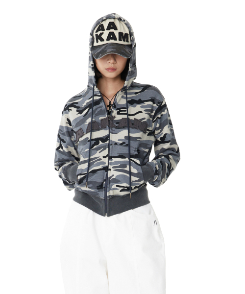 AAKAM(アーカム)の「Contrast Logo Zip-up Hoodie (Gray)(パーカー・レディース・その他・1)」の14枚目の写真