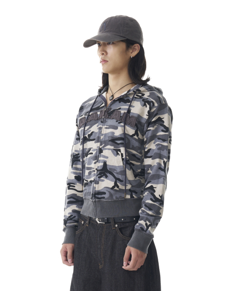 AAKAM(アーカム)の「Contrast Logo Zip-up Hoodie (Gray)(パーカー・レディース・その他・1)」の3枚目の写真