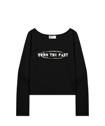 ESCAPEFROM（エスケープフロム）の「Burn the Fast Print Slim Fit Boat Neck Long Sleeve Black（Tシャツ/カットソー）」