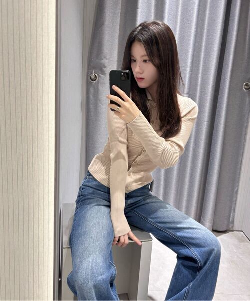 MUSINSA STANDARD WOMAN（ムシンサスタンダードウーマン）の「ウィメンズルーズフレアデニムパンツ[ライトインディゴ]（デニムパンツ・レディース・その他・30/24/25/26/27/28/29）」の12枚目の写真