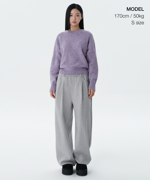 MUSINSA STANDARD WOMAN(ムシンサスタンダードウーマン)の「レディースマルチメランジクルーネックニット【ヘッダーバイオレット】(ニット/セーター・レディース・その他・SMALL/MEDIUM/LARGE/X-SMALL)」の2枚目の写真