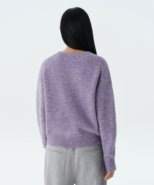 MUSINSA STANDARD WOMAN(ムシンサスタンダードウーマン)の「レディースマルチメランジクルーネックニット【ヘッダーバイオレット】(ニット/セーター・レディース・その他・SMALL/MEDIUM/LARGE/X-SMALL)」の3枚目の写真