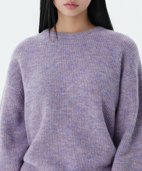MUSINSA STANDARD WOMAN(ムシンサスタンダードウーマン)の「レディースマルチメランジクルーネックニット【ヘッダーバイオレット】(ニット/セーター・レディース・その他・SMALL/MEDIUM/LARGE/X-SMALL)」の4枚目の写真