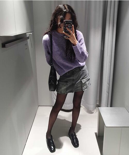 MUSINSA STANDARD WOMAN(ムシンサスタンダードウーマン)の「レディースマルチメランジクルーネックニット【ヘッダーバイオレット】(ニット/セーター・レディース・その他・SMALL/MEDIUM/LARGE/X-SMALL)」の6枚目の写真