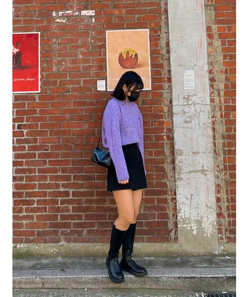 MUSINSA STANDARD WOMAN(ムシンサスタンダードウーマン)の「レディースマルチメランジクルーネックニット【ヘッダーバイオレット】(ニット/セーター・レディース・その他・SMALL/MEDIUM/LARGE/X-SMALL)」の8枚目の写真