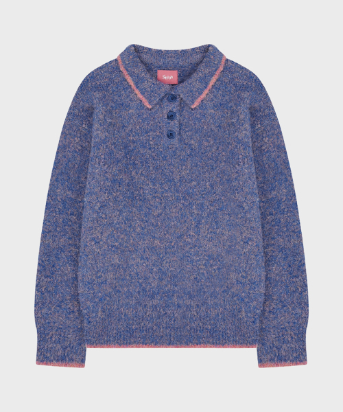 SINOON（シヌーン）の「Mixed Boucle Collar Knit (Blue)（ニット/セーター・レディース・ブルー・FREE）」の4枚目の写真