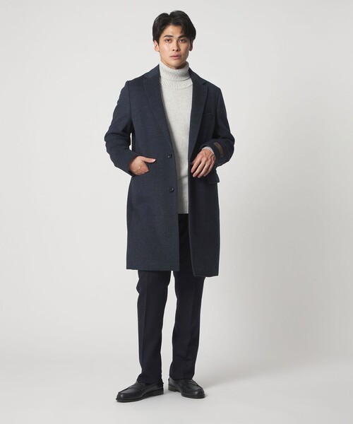 セール】カシミヤブレンド ビーバー チェックチェスターコート＜A DAY