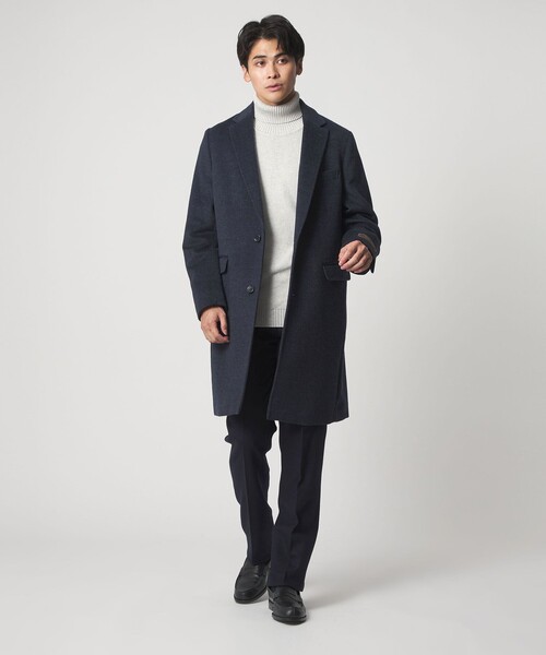 A DAY IN THE LIFE UNITED ARROWS（アデイインザライフユナイテッドアローズ）の「カシミヤブレンド ビーバー チェックチェスターコート＜A DAY IN THE LIFE＞（チェスターコート・メンズ・その他2・XL/M/S/L）」の4枚目の写真