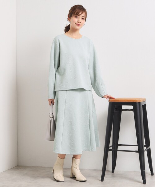 ITS'DEMO（イッツデモ）の「【洗濯機OK／セットアップ可】花柄ジャカードトップス（Tシャツ/カットソー・レディース・パープル系/グリーン系/ブラック/アイボリー・00）」の14枚目の写真