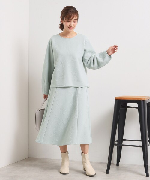 ITS'DEMO（イッツデモ）の「【洗濯機OK／セットアップ可】花柄ジャカードトップス（Tシャツ/カットソー・レディース・パープル系/グリーン系/ブラック/アイボリー・00）」の15枚目の写真