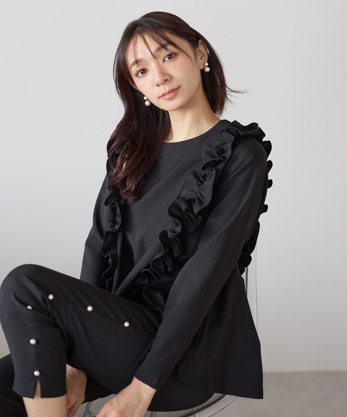 Neige（ネージュ）の「ツインフリルフレアトップス（Tシャツ/カットソー・レディース・ブラック/ネイビー・ONE SIZE）」の19枚目の写真