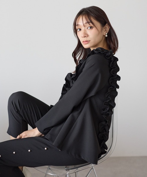 Neige（ネージュ）の「ツインフリルフレアトップス（Tシャツ/カットソー・レディース・ブラック/ネイビー・ONE SIZE）」の20枚目の写真