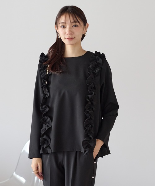 Neige（ネージュ）の「ツインフリルフレアトップス（Tシャツ/カットソー・レディース・ブラック/ネイビー・ONE SIZE）」の14枚目の写真