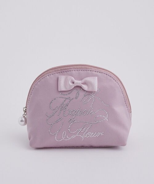 Maison de FLEUR（メゾンドフルール）の「シャイニーリボンラウンドポーチ（ポーチ・レディース・ブラック/ブルー/ボルドー/ピンク・FREE）」の2枚目の写真