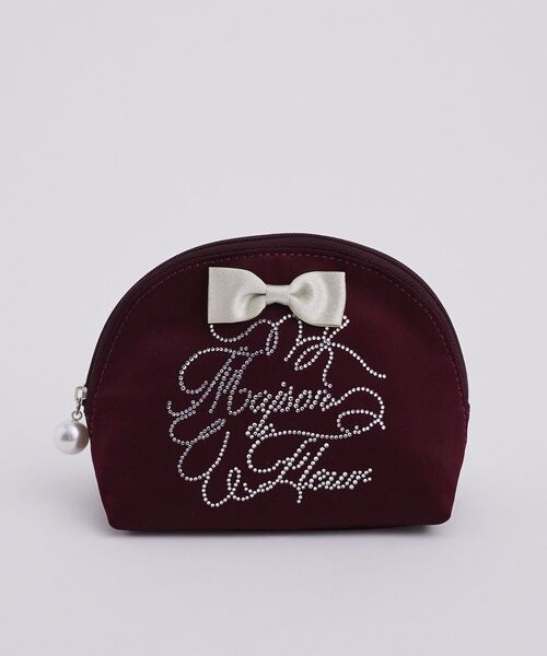 Maison de FLEUR（メゾンドフルール）の「シャイニーリボンラウンドポーチ（ポーチ・レディース・ブラック/ブルー/ボルドー/ピンク・FREE）」の4枚目の写真