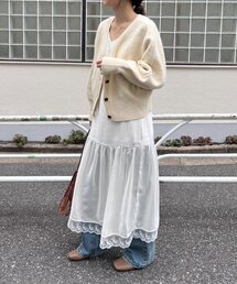 SHENERY | 裾レース切替サテンキャミワンピース(ワンピース)