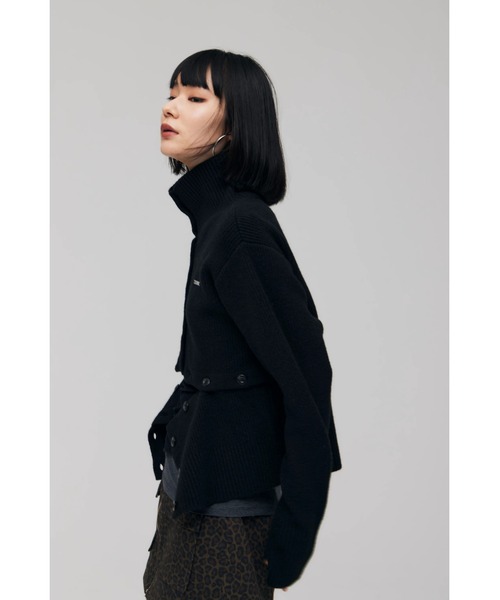 FELICITY(フェリシティ)の「Color Block Cardigan(カーディガン/ボレロ・レディース・ブラック/レッド・2)」の3枚目の写真