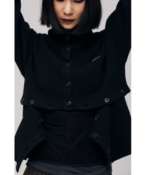 FELICITY(フェリシティ)の「Color Block Cardigan(カーディガン/ボレロ・レディース・ブラック/レッド・2)」の5枚目の写真