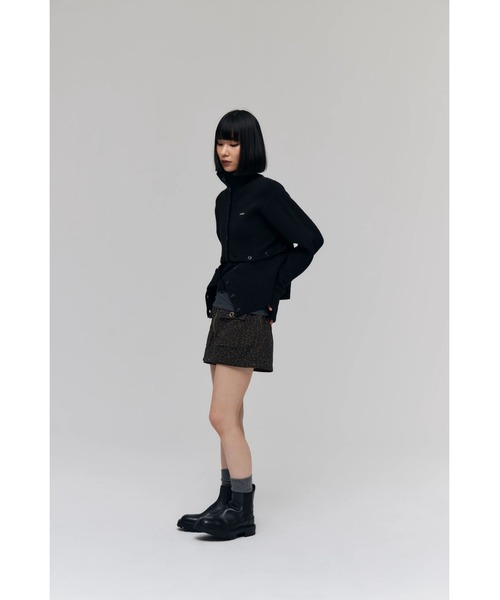 FELICITY(フェリシティ)の「Color Block Cardigan(カーディガン/ボレロ・レディース・ブラック/レッド・2)」の6枚目の写真