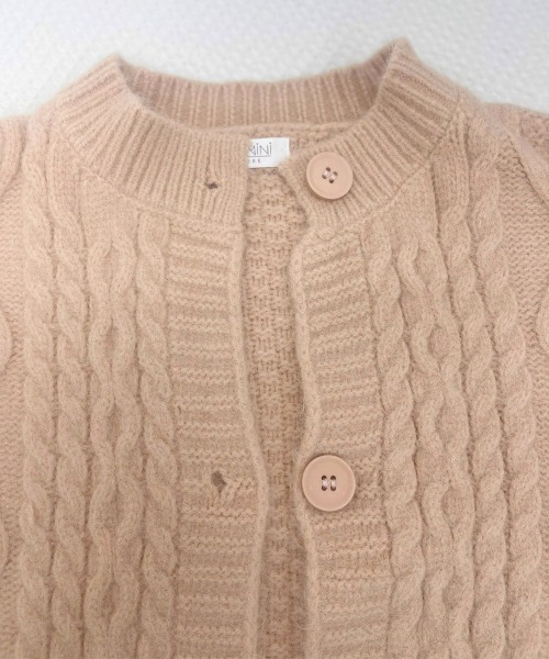Miniministore(ミニミニストア)の「暖かいケーブル編みニットカーディガン秋冬(カーディガン/ボレロ・レディース・ダークブラウン/グリーン/ピンクベージュ/ブラック/オリーブ/オフホワイト・FREE)」の15枚目の写真