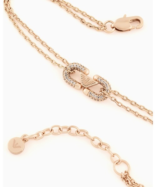 EMPORIO ARMANI（エンポリオアルマーニ）の「【エンポリオ アルマーニ】IDブレスレット ローズゴールドトーンブラス（ブレスレット・レディース・その他1・FREE）」の2枚目の写真