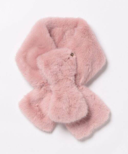 HAKKA KIDS（ハッカキッズ）の「リボンマフラー（マフラー・キッズ・ピンク/オフホワイト・FREE）」の2枚目の写真