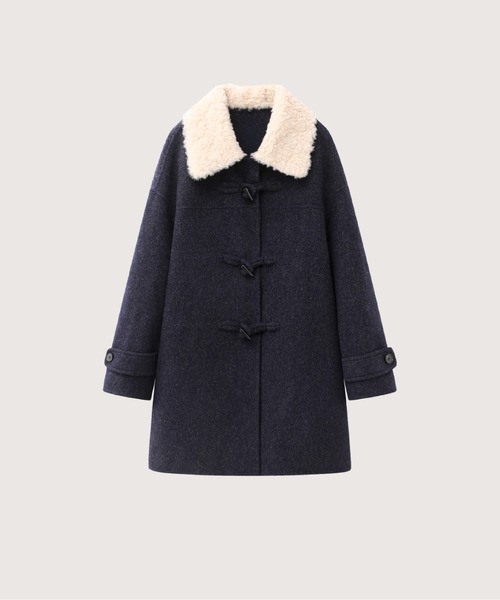 LA POMME jours(ラポミ・ジュール)の「Woolly Moveable Collar Coat(ピーコート・レディース・ネイビー/グレー・SMALL/MEDIUM/LARGE)」の1枚目の写真