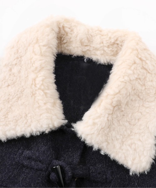 LA POMME jours(ラポミ・ジュール)の「Woolly Moveable Collar Coat(ピーコート・レディース・ネイビー/グレー・SMALL/MEDIUM/LARGE)」の3枚目の写真