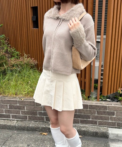 frunco（フランコ）の「ジップ付きシャギードッキングニット（ニット/セーター・レディース・ホワイト/ピンク/ブラウン/ブラック/グレー・FREE）」の19枚目の写真