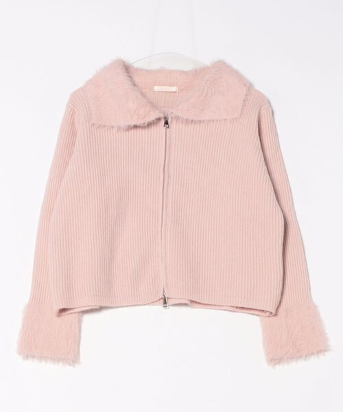 frunco（フランコ）の「ジップ付きシャギードッキングニット（ニット/セーター・レディース・ホワイト/ピンク/ブラウン/ブラック/グレー・FREE）」の7枚目の写真