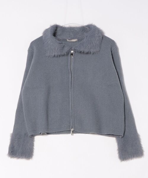 frunco（フランコ）の「ジップ付きシャギードッキングニット（ニット/セーター・レディース・ホワイト/ピンク/ブラウン/ブラック/グレー・FREE）」の8枚目の写真