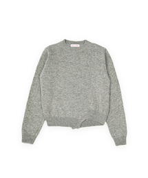DIAGONAL CUTTING KNIT, GRAY