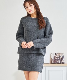 ZOZO限定 ぽこぽこニット×ミニスカート セットアップ