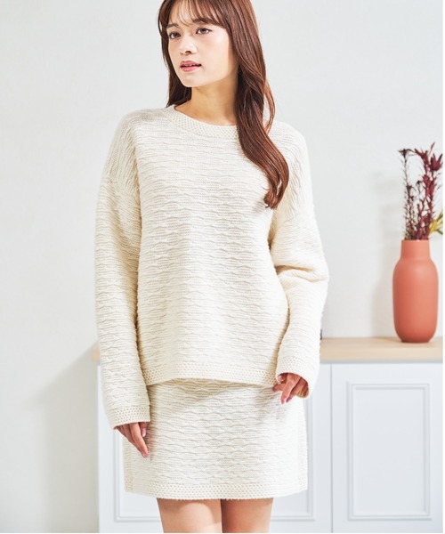 セール】ZOZO限定 ぽこぽこニット×ミニスカート セットアップ