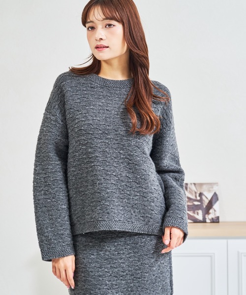 MISCH MASCH（ミッシュマッシュ）の「ZOZO限定 ぽこぽこニット×ミニスカート セットアップ（セットアップ・レディース・アイボリー/グレー・ﾌﾘ-）」の19枚目の写真
