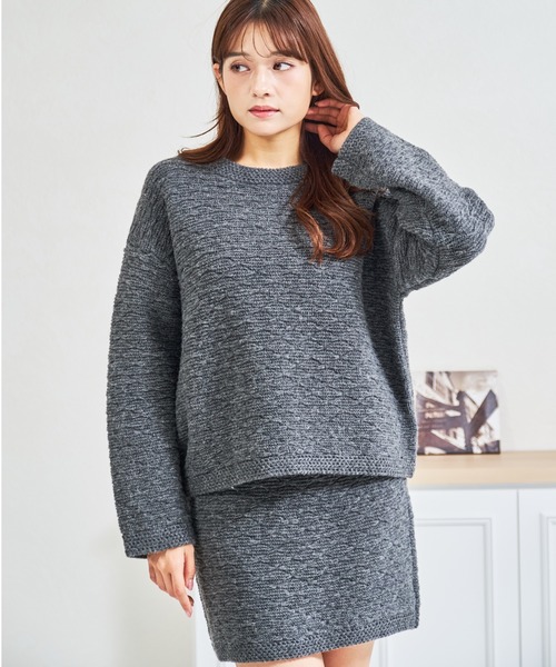 MISCH MASCH（ミッシュマッシュ）の「ZOZO限定 ぽこぽこニット×ミニスカート セットアップ（セットアップ・レディース・アイボリー/グレー・ﾌﾘ-）」の20枚目の写真