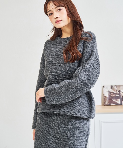 MISCH MASCH（ミッシュマッシュ）の「ZOZO限定 ぽこぽこニット×ミニスカート セットアップ（セットアップ・レディース・アイボリー/グレー・ﾌﾘ-）」の21枚目の写真